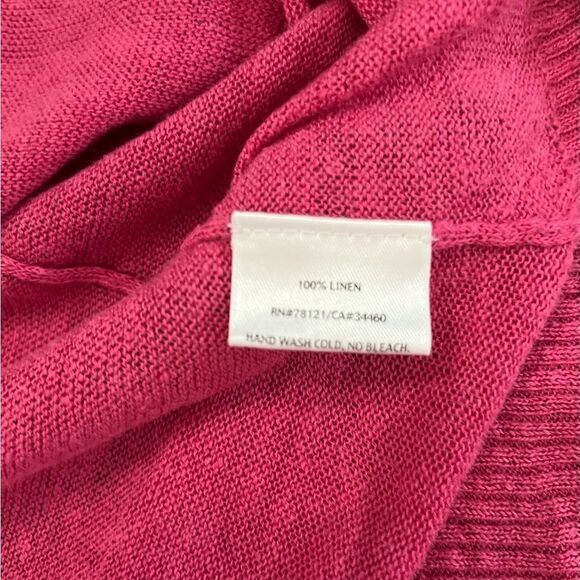 Eileen Fisher Hot Pink Linen Oversized medium Linen Tunic Style Sweater - Picture 11 of 12